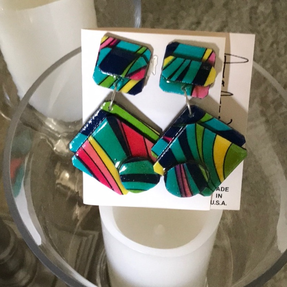 PUCCI fabric print hand made earrings